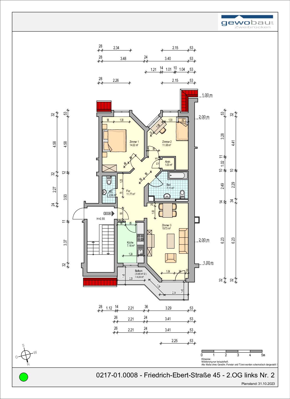 0217-01.0008 - Friedrich-Ebert-Straße 45 - 2.OG links Nr. 2