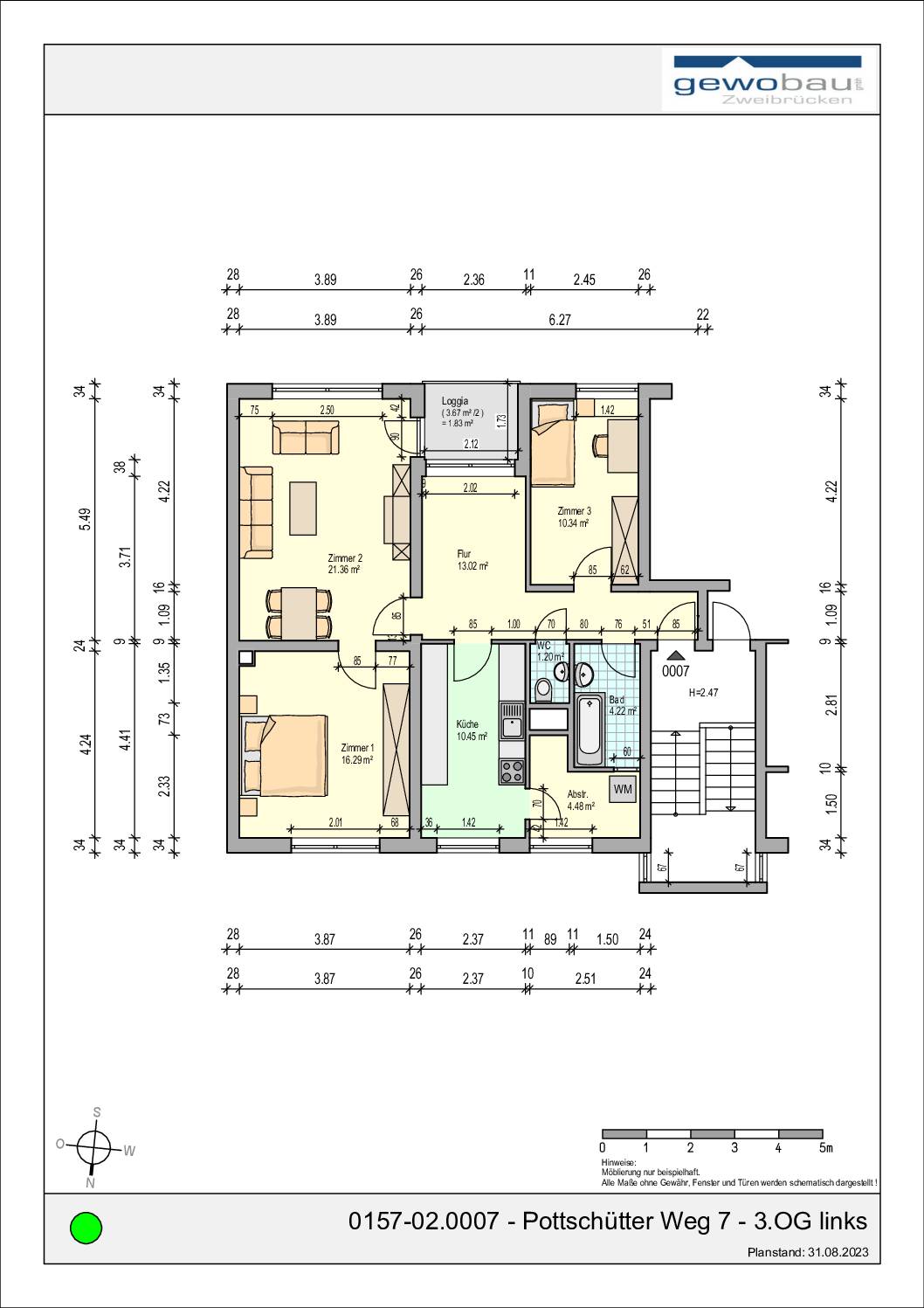 0157-02.0007 - Pottschütter Weg 7 - 3.OG links
