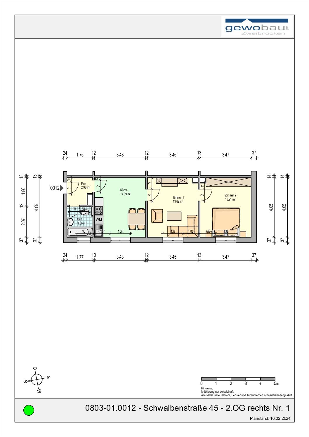 0803-01.0012 - Schwalbenstraße 45 - 2.OG rechts Nr. 1